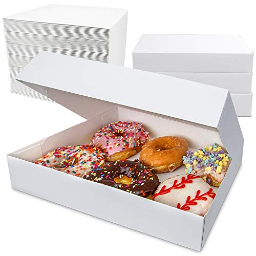 新品200 Pack 12x8x225 White Bakery Box - Holds 6 Donuts Auto-Popup Cardboard Gift Packaging and Baking Containers C