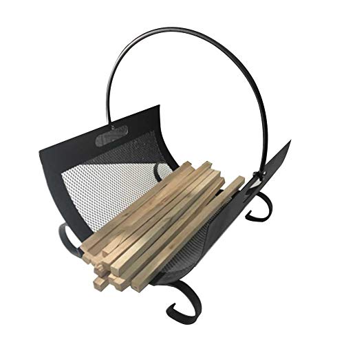 新品JLXJ Fireplace Log Holder Firewood Rack Basket for Wood Stove Hearth Firesides Log Carrier Indoor Outdoor Wrought Iro