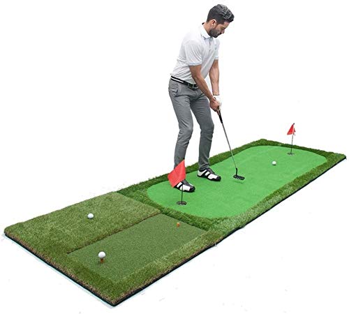 新品YAOJIA Indoor Golf Putting Green Golf Hitting Practice Mat 120X380CM IndoorOutdoor Golf Training Aid Putter Trainer