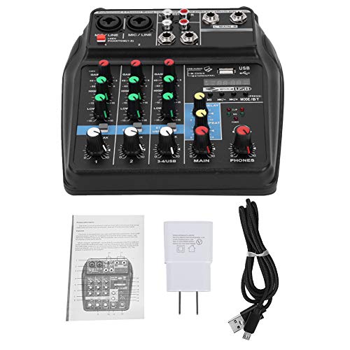 新品Audio Mixer for Family Stage Performance Professional 4-Channel Audio Mixer Sound System Sound Mixer Stage Stereo Mixe