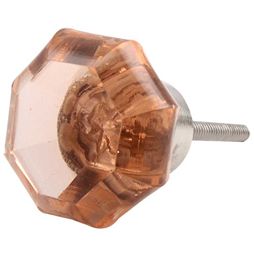 新品IndianShelf 12 Piece Vocalforlocal Handmade Pink Glass Octagon Shape Diamond Dresser Drawer Pulls Cabinet Wardrobe Knob