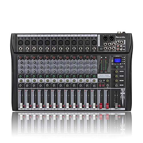 新品GAX-CT12 Professional 8 Channel BT Audio Mixer USB High Bass Mixing Console MP3 Karaoke Amplifier DJ Equipment