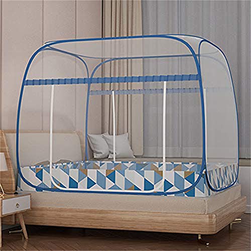 新品CHLDDHC Pop-Up Printed Mosquito Net Bedspread Travel Portable Mosquito Net Square Top Yurts Fully Enclosed Bed Nets