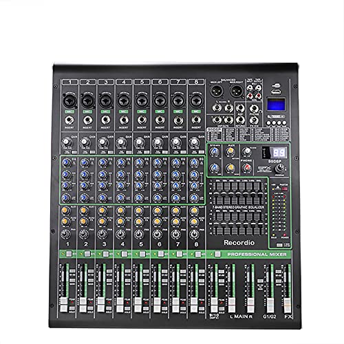 新品GAX-XS8 professional 8-channel audio mixer with USB MP3 player mixing console 99 types of DSP DJ audio console mixer