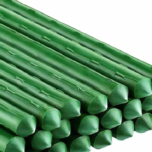 新品ECYC 18pcs Garden Metal Stakes Plastic Coated Plant Supports Climbing Rod Agriculture Greenhouse Gardening Pillar for T