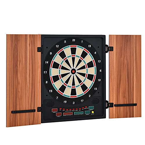 新品GXP Electronic Dartboard 27 Games202 Variations w 2 Dart and Cabinet to Stroage Color Light Brown