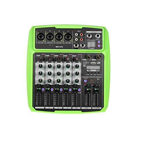 新品JUTHF B6-MX Portable 6-Channel Sound Card Mixing Console Audio Mixer Built-in 16 DSP 48V Phantom Power Supports BT Col