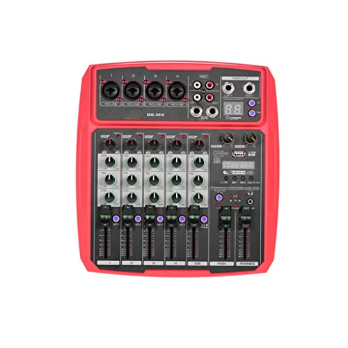 新品TWDYC B6-MX Portable 6-Channel Sound Card Mixing Console Audio Mixer Built-in 16 DSP 48V Phantom Power Supports BT Col