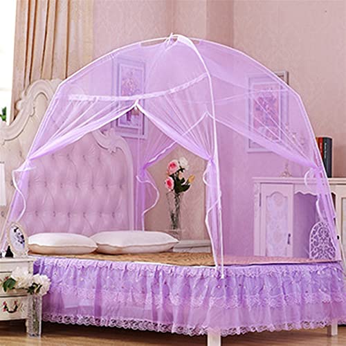 新品YUXI8541NO Bed Canopy Bed Curtain Bi-Parting Folding Mesh Bed Mongolian Yurt Bed Canopy Bedding Canopy Curtain Dome Ten