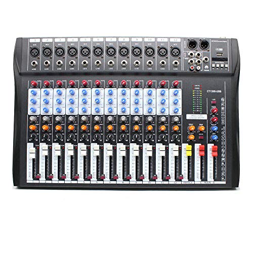 新品12 Channel Audio Mixer Professional Bluetooth Live Studio Audio Mixer Mixing Console Mixer Audio USB Professional 12 Ch
