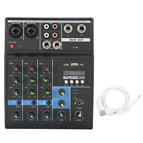 新品Audio Mixer 4 Channel USB Stereo Ultra Compact Mixing Console Vocal Professional Effects engine Processor Studio-Level